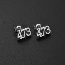 1对1.2厘米数字区号耳钉，特立尼达和多巴哥868，格林纳达473，蒙特塞拉特664，马约特262，女士款 - 彩色 - 查看 6