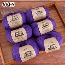 QJH Bộ 6 cuộn len chất lượng cao, mềm mại và ấm áp, bộ len tự đan, thích hợp cho mọi dự án thủ công móc và đan, tự đan áo len, mũ, khăn quàng cổ, khăn choàng. - Bộ sợi bông - Xem 18