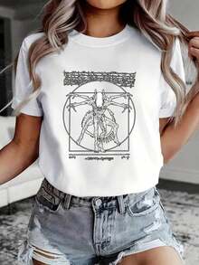 ofertas y liquidacionesAlien Vitruvian Man T-Shirt |   100% Algodón Puro |   Suave y cómodo |   Perfecto para uso casual y para regalar. |   Camiseta blanca de cuello redondo |   Fabricado y enviado en México |   Unisex Designplayera de hombretops sudaderas para mujer Y2k Camiseta Camisa De - Blanco - Ver 9