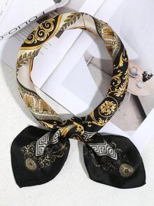 1pc Men's Casual Vintage Floral & Geometric Printed Bohemian Style Bandana Headscarf, Suitable For Dating, Travel And Vacation - Pink-chain - View 3
