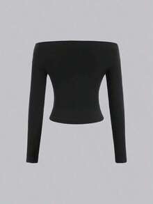 Conjunto de 3 piezas para mujer: Blusa de manga larga hombros descubiertos, blusas cortas entalladas, cómodas y amigables con la piel, versátil y estilizador - Multicolor 10 - Ver 5