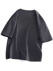 Camiseta de hombre de cuello redondo y manga corta con estampado, hombre slim summer casual media manga, diseño moderno y cómodo, estilo urbano, diseño estampado, camiseta casual, camiseta básica, para hombres y mujeres, para hombres y mujeres, para parejas - Gris Oscuro - Ver 3