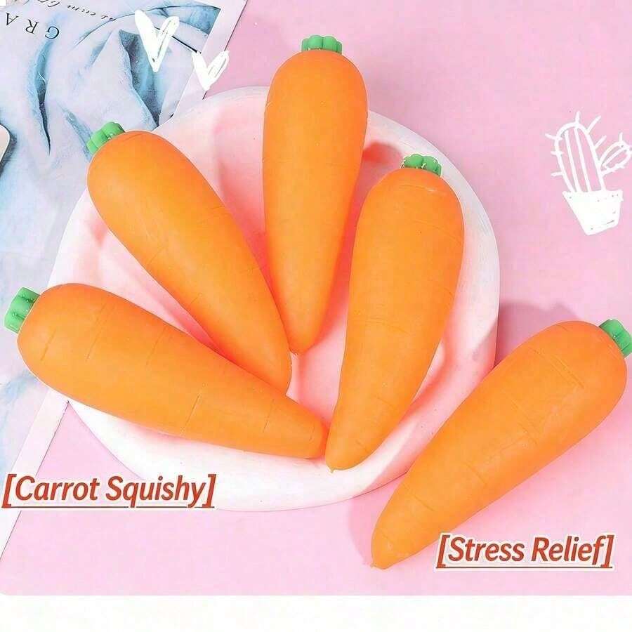 1pc Carrot Squishy Toy, Sand Filled, Stress Relief Decor, Funny Decompression Toy, Realistic Fake Food Carrot, Prank Fruit Squishy, Squeeze Toy For Teenagers And Adults, Soft Fun Toy, , Cheese Soft Fun Toy, Dumpling Soft Fun Toy, Decompression Toy