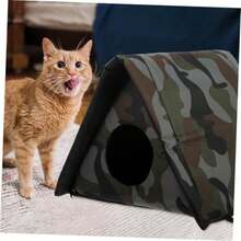 Casa para Gatos Aislamiento y Calefacción Refugio Exterior para Mascotas - Camuflaje - Ver 5
