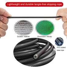 Jump Rope, Tangle-Free Rapid Speed Jumping Rope Cable With Ball Bearings For Women, Men & Kids, Adjustable Steel Jump Rope With Foam Handles For Home Gym Exercise Fitness Workout Equipment & Slim Body - Random Color - View 8