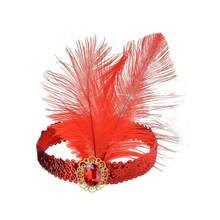 1/4 chiếc băng đô cài tóc kiểu thập niên 1920 màu đen giả lông vũ, điểm nhấn chi tiết vàng - Phụ kiện tóc bằng polyester thanh lịch, phù hợp cho các buổi dạ hội hóa trang, sự kiện theo chủ đề thập niên 1920, thời trang cổ điển và Halloween. - Nhiều màu - Xem 3