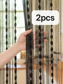 1pc Fashion Beaded String Curtain/Door Curtain - Black - View 6