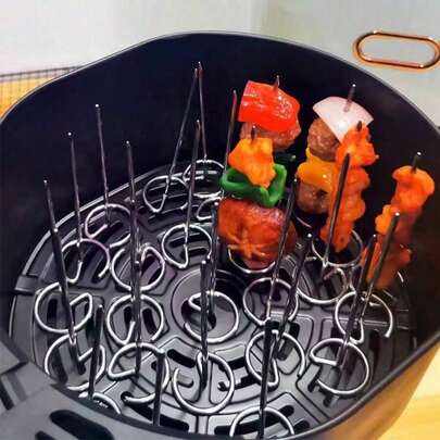 Aeomjk 50/20/10 piezas Pinchos para freidora de aire - Accesorios de BBQ universales y duraderos, pinchos verticales, reutilizables, adecuados para pollo, carne y verduras