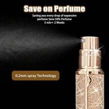 Perfume Travel Refillable Bottle, Portable Empty Leather Atomizer Size Refill For Travel Holiday, Outdoor Activities And Business 5ML Golden - 如圖 - 查看 8