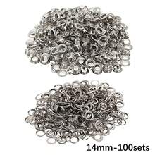 10mm/12mm/14mm 内径鸡眼扣工具套装 手持式打孔钳 便携式鸡眼扣铆钉手动打孔机 配100个鸡眼扣 - 銀色 - 查看 14