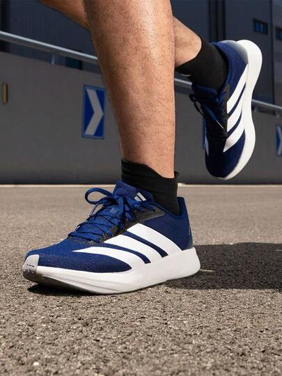  Giày chạy bộ adidas Duramo RC2 thoải mái, đa năng, thoáng khí và nhẹ, unisex, màu xanh dương và trắng JQ8077
