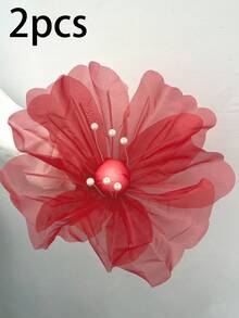 1/2pcs 15.75 Inch 3D Artificial Flower Wall Decor, Fake Wedding Decoration, Solid Color Petals. Available In Red, Pink And Watermelon Red. Suitable For Wedding Backdrops, Home Decor, Birthday Parties And Mother's Day. Suitable For Year-Round Use. - Multicolor - View 13