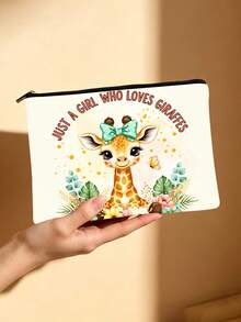 Túi đựng mỹ phẩm in hình hươu cao cổ "Just A Girl Who Loves Giraffes", túi đựng đồ vệ sinh cá nhân hai mặt, hộp đựng đồ trang điểm hình hươu cao cổ dễ thương, đồ dùng cần thiết khi đi du lịch và hàng ngày, món quà hoàn hảo cho người yêu hươu cao cổ. - Nhiều màu - Xem 11