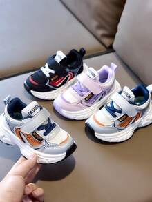 Giày thể thao lưới thoáng khí unisex cho trẻ nhỏ, đế mềm chống trượt, giày tập đi đầu tiên, giày thể thao đế dày cho trẻ em có khóa dán. - màu đen - Xem 6