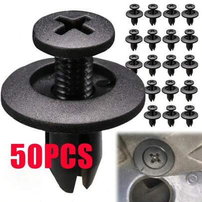 8mm Plastic Rivets Fasteners Screw Car Bumper Fender Black Rivet Car Fastener Clips For Focus Kia