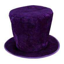 Velvet Vintage Dramatic All Seasons Top Hat, Distressed Texture, Relaxed Fit, Perfect For Themed Party, Halloween Cosplay, Stage Performance - Purple - View 6