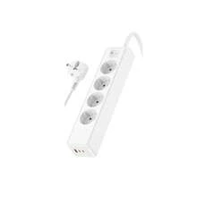 KLACK Alargador 4 Tomas y 3 Entradas USB Tipo C y A – Regleta Estilizada con Protección Integrada para Dispositivos, Ideal para Oficina y Dormitorio - Enchufe EU Tipo E(220-240V) - Ver 1