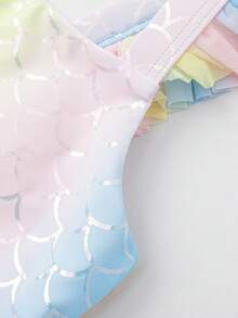 Balabala Traje de baño de una pieza con diseño de sirena para niña preadolescente, ropa de playa y piscina de verano adorable - tono rosa - Ver 8