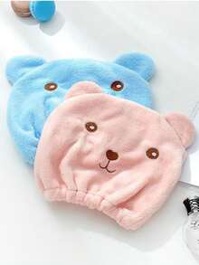 5/3/2pcs Cute Bear Shaped Super Absorbent Quick Dry Towel Cap, Soft Fluffy Hair Cap, Suitable For Washing Hair And Showering, Summer Essential, Reusable, Suitable For Women And Girls, Suitable For Bathroom, Swimming Pool, Beach And Travel - Thickened version - View 5