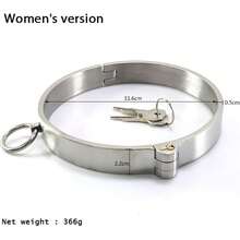 11.6cm O-Ring Metal Collar Lockable Collar With Lock And Key Lover BDSM Sex Toys Stainless Steel O-Ring Lockable - Một cỡ - Xem 2