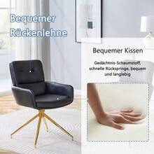 [2 Piece Set] European Lightweight Luxury Swivel Chair, 360° Sound Rotating, 2-Piece Set For Dining Rooms / Relaxation Areas. - Black - View 6