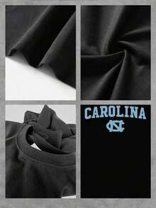 Camisetas Premium Casuales Unisex con Diseño Lindo, Camiseta de Algodón con Estampado Gráfico del Logo Carolina para Mujer, Camiseta Casual para Uso Diario Estilo Universitario, Tela Transpirable y Suave, Excelente Regalo para Hermanas Mayores o Fanáticos de la UNC. ¡Cómoda y Elegante! 100% Algodón - Negro - Ver 4