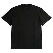 Mountain Print Series Unisex Short-Sleeved T-Shirt, With Embroidered Logo On The Chest, Casual Style, Ideal For Going To Work Or Playing Sports (ATSV905). - 黑色 - 查看 2