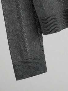 Cárdigan de punto ligero para mujer, de manga larga, informal y transpirable, para primavera/verano - Gris Oscuro - Ver 4