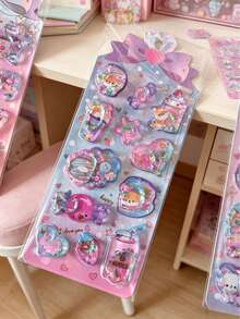 Cute Shiny Glitter Shaking Stickers 3D Glitter Heart Animal Decorative Stickers Suitable For Diary, Photo Album, Phone Case Decoration - Color - View 16