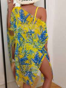 Swim Lushoire Tankini con estampado de plantas - Amarillo - Ver 4