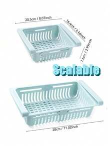 1pc/2pcs Expandable Refrigerator Storage Basket, Refrigerator Storage Box - View 6