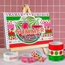 12 Rolls Summer Washi Tape Sweet Decorative Masking Tape Set Fruit Wrapping Paper Tapes For Scrapbook Journal DIY Art Crafts - Watermelon - View 6