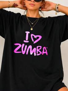 1 Piece 180g Women's T-Shirt, Men's T-Shirt, Casual Cotton Crew Neck T-Shirt. Women's Sports T-Shirt. Designed By Y2K Artists In The Bababask Style, Made From 100% Pure Cotton. Creative Cartoon Pattern Design, Comfortable Short Sleeves, Zumba - 黑色4 - 查看 6