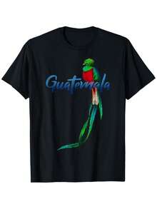 [100% Cotton]Guatemala Quetzal T-Shirt - Black - View 1