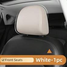 1pc/2pcs/3pcs/4pcs Napaa Leather Car Headrest Cover, High Elasticity Waterproof Leather, Scratch-Resistant, Easy To Clean, Minimalist Black/White, Car Interior Accessories - Leather Hat - View 20