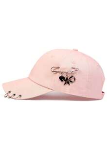 1 pieza Gorra de béisbol casual con adorno de corazón y anillo, para la vida diaria, calle, San Valentín - Rosa - Ver 3