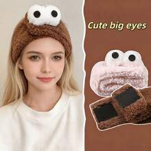 1 pièce de bandeau mignon à grands yeux pour femmes pour se laver le visage et prendre une douche. Le bandeau peut être ouvert pour dormir. Le bandeau est en peluche pour se laver le visage et ne laisse pas de trace. C''est un bandeau en peluche avec fermeture - Multicolore - Voir 7