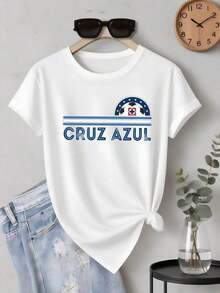 ofertas y liquidacionesWomen's Cruz Azul Soccer Jersey Tee | Camiseta negra de manga corta | 100% Algodón Puro | Cómodo y Suave | Ideal para uso casual y para regalar. | Camiseta Blanca de Cuello Redondo | Fabricado y enviado en México | Unisex Designplayera de hombretops sudaderas para mujer Y2k Camiseta Camisa De - Blanco - Ver 9