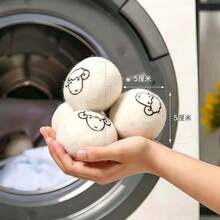 100% Pure New Zealand Wool Dryer Balls, Reusable Felted Laundry Balls, Natural Softener, Anti-Static, Reduce Wrinkles, Save Drying Time, Suitable For Home Washing Machines And Dryers - A - View 5