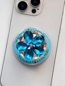 Adjustable Flower Series Push-Pull 1pc Rhinestone Flower Acrylic Resin Phone Holder, Foldable Portable Air Cushion Phone Stand Mother's Day Gift - Multicolor - View 19