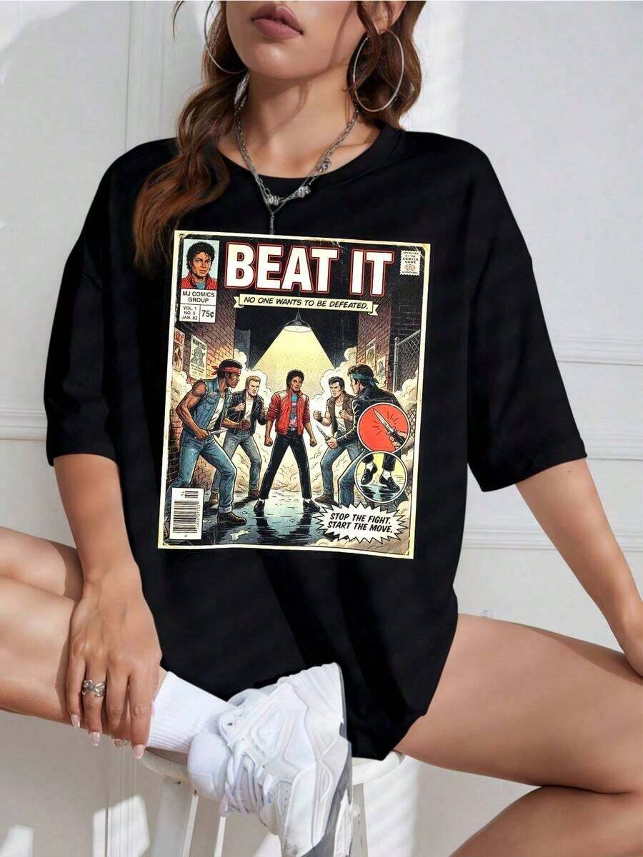 Camiseta Blanca Mujer con Gráfico de "Street", Estilo Callejero - Blanco - Ver 1