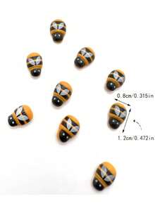100/50/30pcs Mini Wooden Bee Decorations – Self-Adhesive Bee Ornaments, White With Black Striped Wings, Suitable For Scrapbooking, Party Events, Home Wreaths, DIY Projects And Party Decorations, Classic Bee Pattern Design, Wooden Material | Bee Decorations | Indoor Decor | Bedroom Decor | Home Decor | Wall Decor | Garden Decor, Great Gift, Gift For Others, Gift For Friends - Bee - View 3
