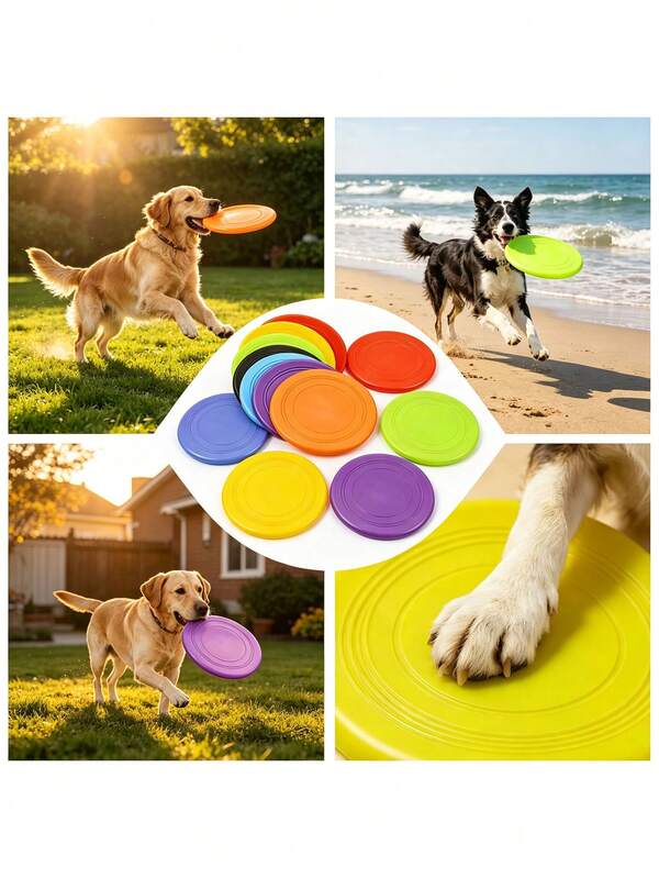 2pcs Soft Silicone Dog Flying Disc, Puppy Toys, Lightweight & Soft Floating Disc, Pet Puppy Training Interactive Toy, Suitable For Puppy And Adult Dog Fun Training And Exercise Outdoor, Not Suitable For Aggressive Chewing Dogs, Flyer Toy, Interactive Dog Chew Toy, Dog Supplies