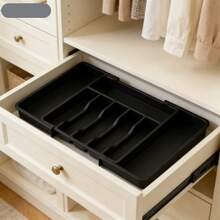 1 pieza Organizador de cubiertos ajustable de plata - Bandeja de utensilios expandible para la cocina, adecuado para almacenar cucharas, tenedores, cuchillos y espátulas en el cajón - Multicolor - Ver 5