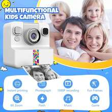 Kids Instant Camera Set 48MP 1080P HD Camera With Flash, 180° Rotating Lens, 8x Zoom, Video Selfie Digital Camera, Portable Gift For 3-12 Years Old Boys & Girls, Best Creative Gift For Christmas, Birthday, New Year, Couples And Friends - Multicolor - View 7