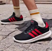 Adidas Giày chạy bộ nam mới với bề mặt lưới chống trơn trượt và chống mài mòn. - Đen/Đỏ - Xem 3