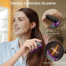 ANTSAY Cepillo Alaciador de Cabello, Mini Cepillo Alisador de Pelo, Alaciadora de Cabello inalámbrico, Plancha de Pelo con Cepillo Caliente, Para Alisar y Peinar Barba y Cabello, Herramienta de Peinado. - Negro - Ver 6