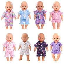 2Pcs Doll Pajama Outfit Fits 16-18 Inch American Girl Doll, Cute Sleepwear Clothes Set For Doll Dress Up Gift For Girls - Multicolor - View 5