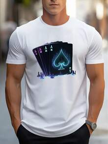 Men's Casual Short Sleeve T-Shirt, 1 Piece, 100% Heavy Cotton - Comfortable Crew Neck, Soft And Adorable T-Shirts, Loose And Comfortable - Back - View 7