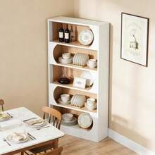 Freestanding Display Stand, 5-Tier Shelf, Family Bookcase (Shelf Only) - White - View 5